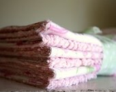 Girl burp cloths, shabby chic floral print chenille baby girl burpcloths, newborn girl gift by the Paisley Moon on Etsy