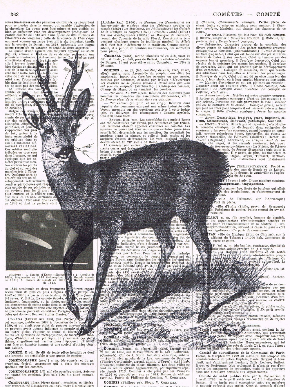 Deer, Antique,Animal,Altered Vintage Book Pages , Gift, Mixed Media,  Repurposed Paper Ephemera,altered art,forest.fathers day.hunter.mom