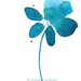 Watercolor Flower, Art, Print, Giclee Print: Teal Turquoise Explosion