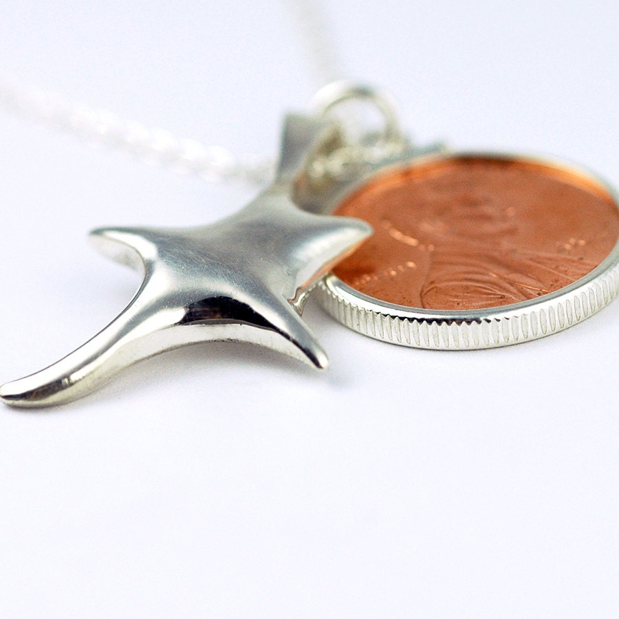 Silver Star Necklace - created for the Make a Wish Foundation - Recycled Sterling Silver - Every Penny Counts Campaign