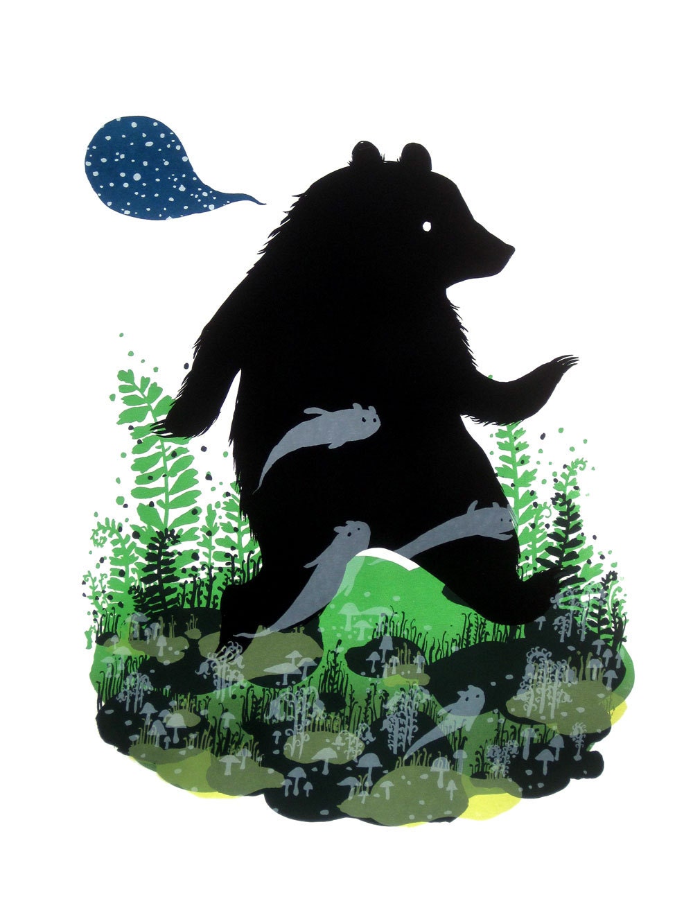 Ghost Bear - Limited Edition 6 color Screenprint