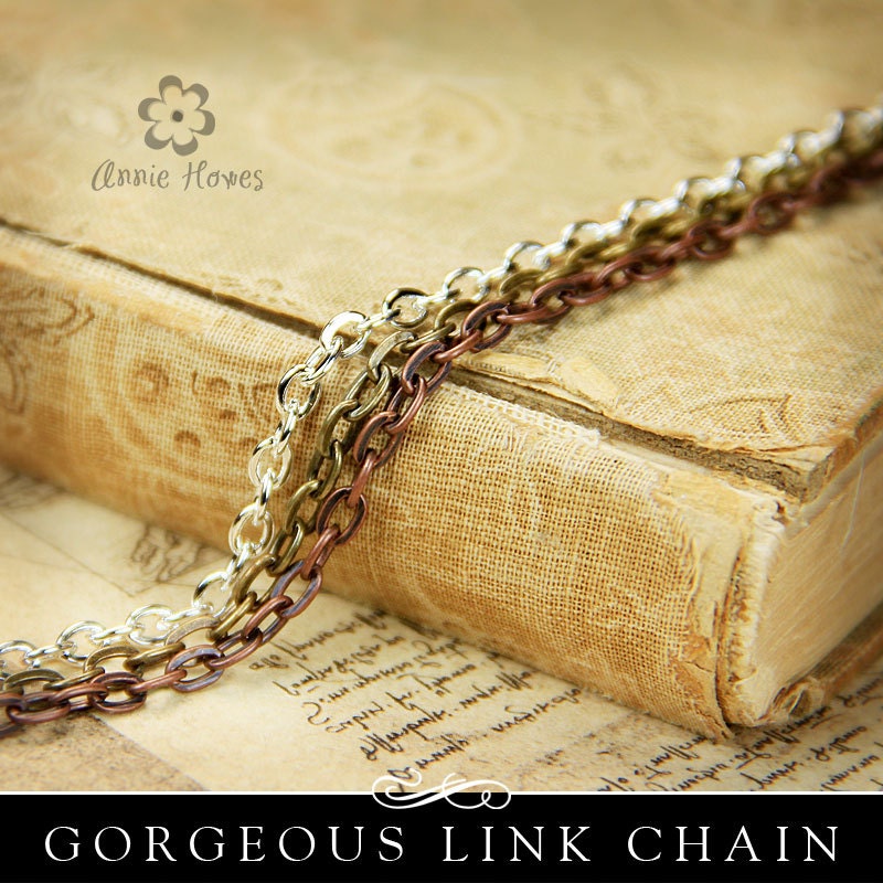 25 Link Chains with Lobster Clasp. Available in Vintage Copper, Vintage Gold, and SIlver.