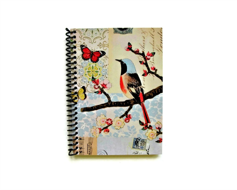 Bird and Butterflies - Notebook Spiral Bound (4 x 6)