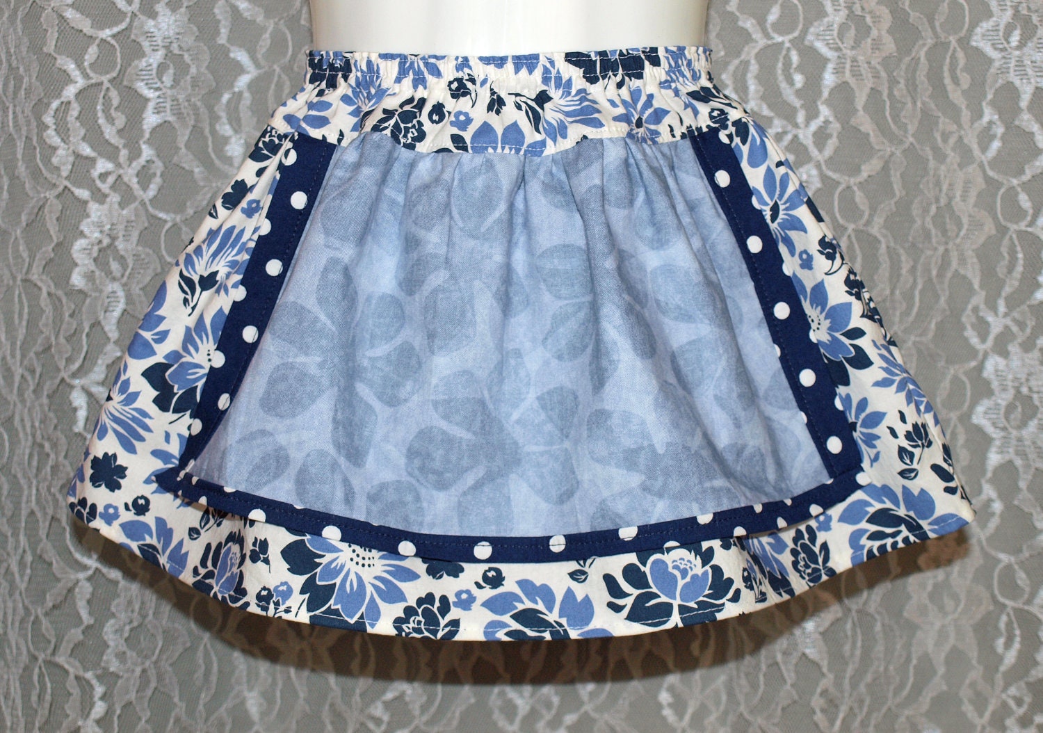 Boutique Girls Apron Skirt - BLUE VIOLET - size 12-18 months