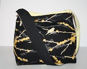 Diaper Bag Nappy Tote Book Purse Womens  Hobo MARKET BAG lots of pkts Yellow Sparrow Black   / Messenger strap XcessRize Designs