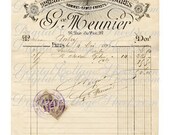 Instant Download 1896 Vintage French Invoice Collage Sheet  - DCS-1238  - French Ephemera  -Collage Decor, Printables, Downloads