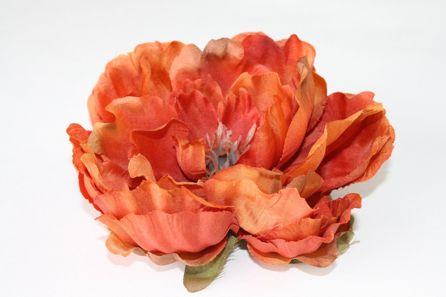 Large and Full Autumn Rust Peony - 6 inches - artificial flower