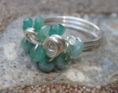 Genuine Emerald Ring, Real Emeralds, Raw Emerald, Natural Emerald Ring, Emerald Jewelry - Custom Rings