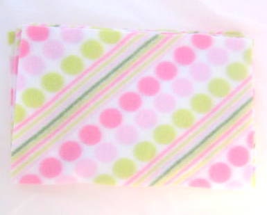 Pink Polka Dots Wipe & Wash - Reusable Fleece Fabric Wipes Feeding Baby Toddler Eco Friendly Go Green Rainbow Colors