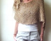 sandy yellow Alpaca mix Poncho