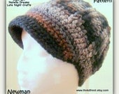 Instant Etsy Download PATTERN-NEWMAN Newsboy Unisex Cap Crochet Pattern- Great Texture-Urban Grunge-Bulky Weight Cold Weather Buster