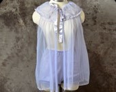 1960s lingerie 60s Peignoir set nightgown bloomers sheer Chiffon