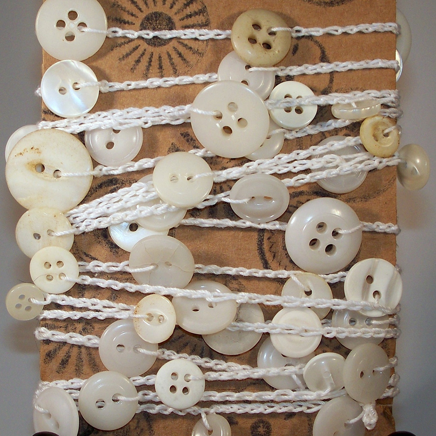 Crocheted Vintage Button Garland Decoration