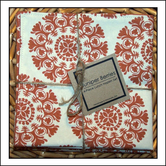 Sweet Potato Medallion Reversible Cloth Lunch Napkin Set