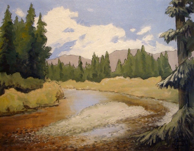 Oregon Landscape 127, 16x20 original acrylic painting on canvas