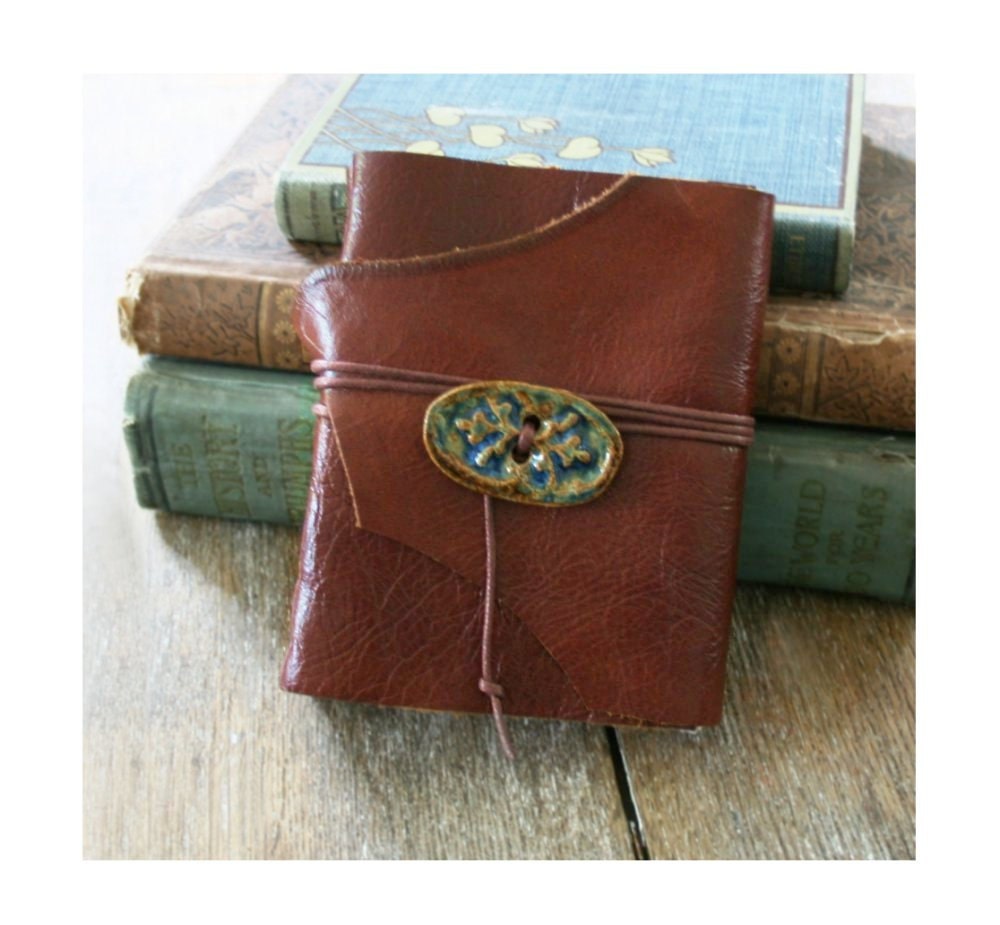 Leather Journal . "The Road Not Taken" - Robert Frost . handmade handbound . copper brown (320 pgs) - lapaperie