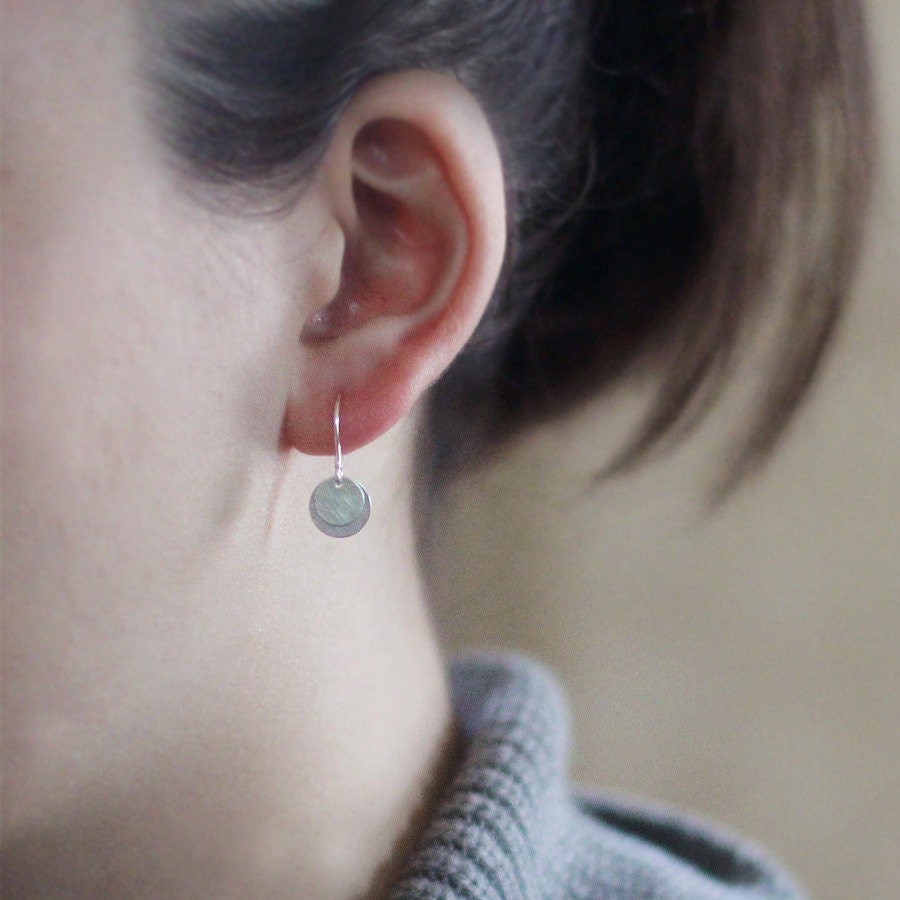 bellissima - brushed silver coin earrings