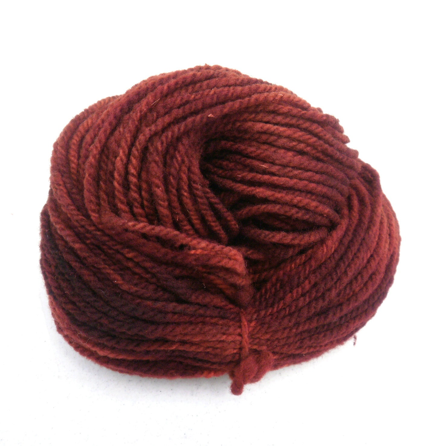 Wool Yarn -- Aran Weight -- Gaillardia Burgundy -- 4.2 oz