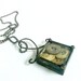 Antique Button Reliquary Necklace, Soldered Button Shadowbox Pendant, Gift for Seamstress Dressmaker