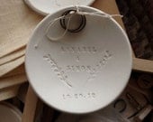 wedding ring dish CUSTOM Ring Bearer Bowl- vintage vine design-  personalized ring pillow alternative with names or words