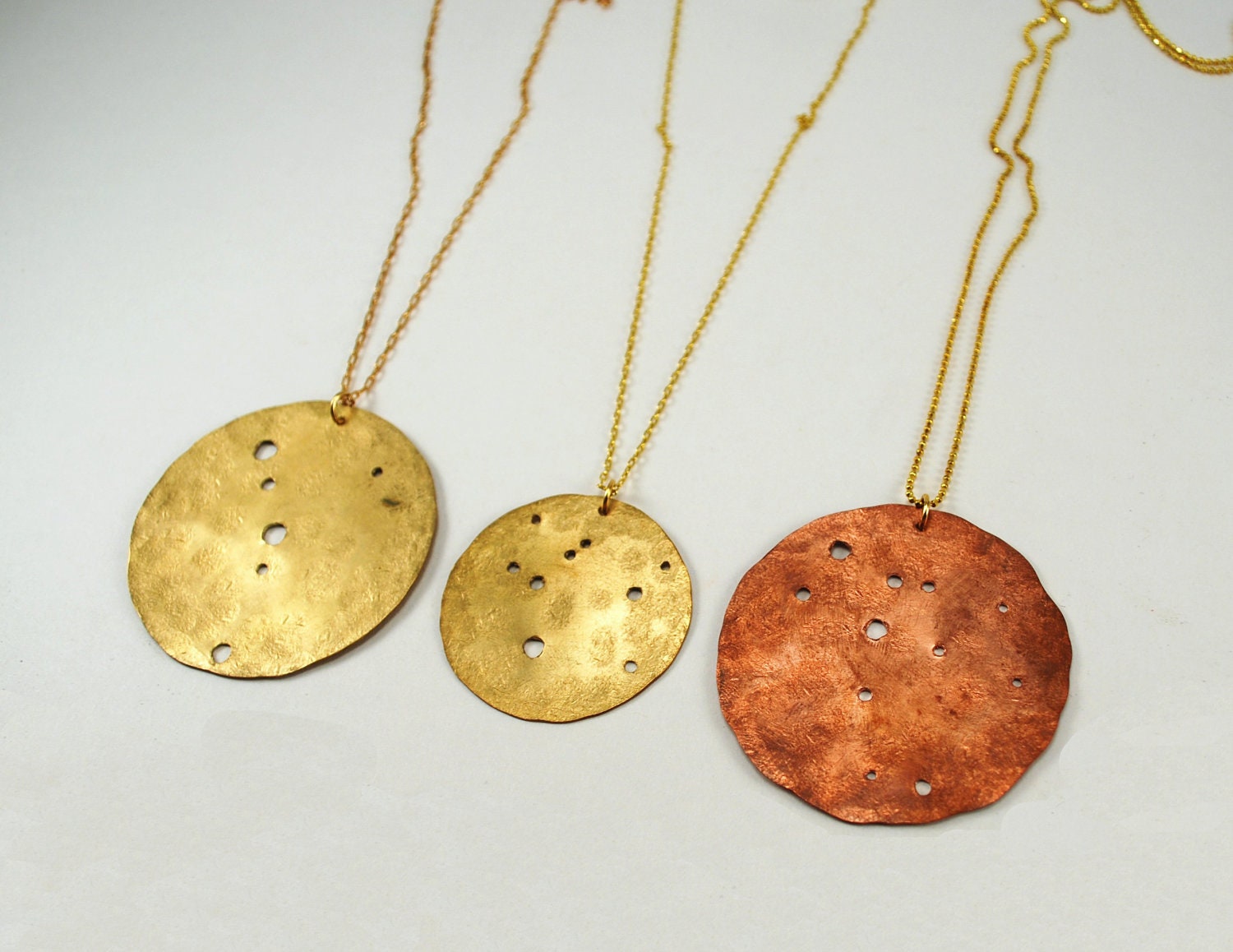 far out constellation vacation BIG disc necklace