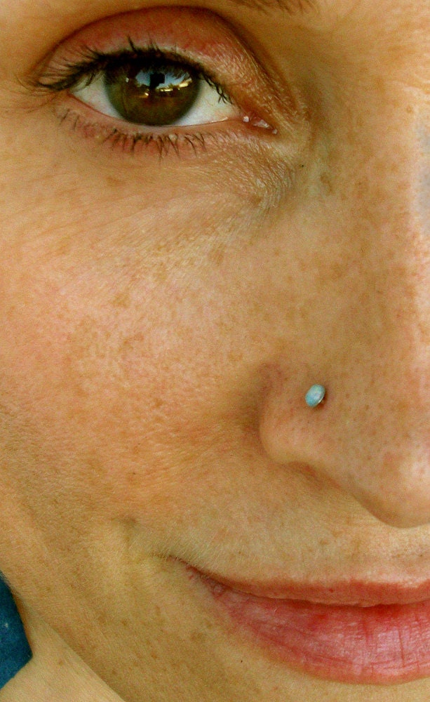 Opal Sterling Silver Nose Stud / Free US Shipping