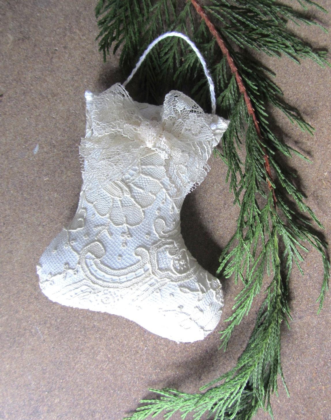 Little Linen and Lace Stocking Ornament