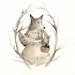 Wolf Art - Grey, neutrals, taupe, woodland- print of Watercolor painting- "October Wolf"
