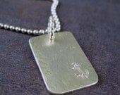 Hope is the anchor of the soul - Quote necklace  handmade in sterling silver