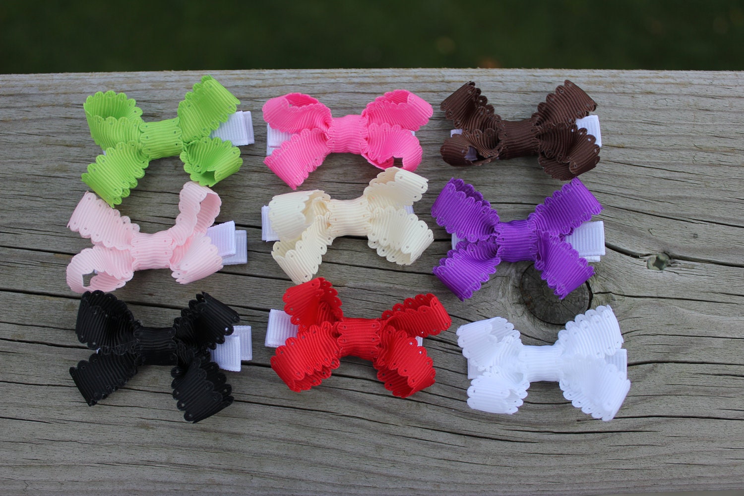 NINE Small grosgrain lace bow - All colors shown