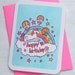 Happy Birthday Unicorn and Cupcakes - Notecard
