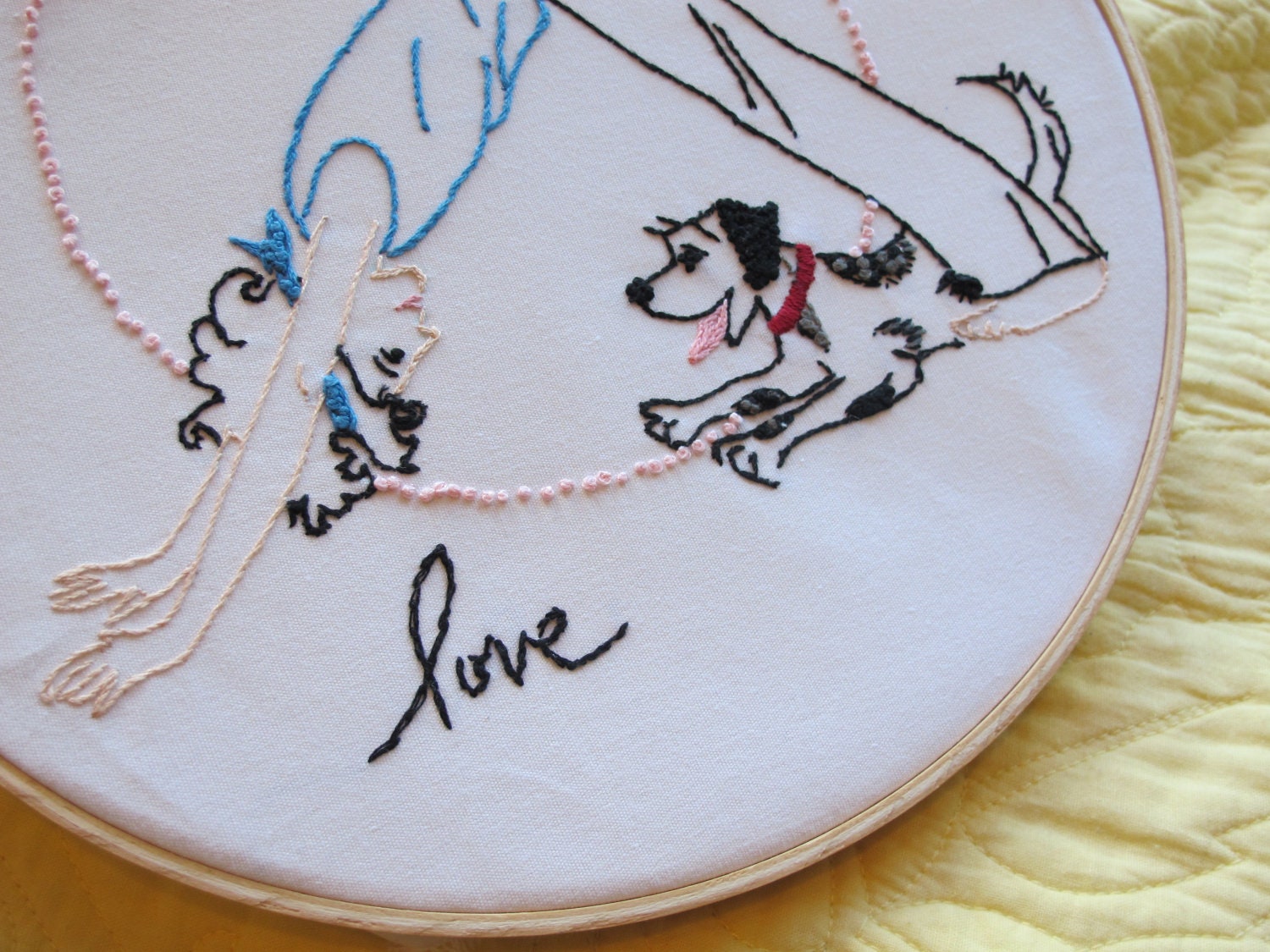 PDF-Embroidery pattern - "Downdog LOVE" yoga, meditation, & inspiration