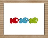 Fish Card / Note Cards / Notecards / Beach / Ocean / Summer / Pool / Water / Personalized (set of 8)