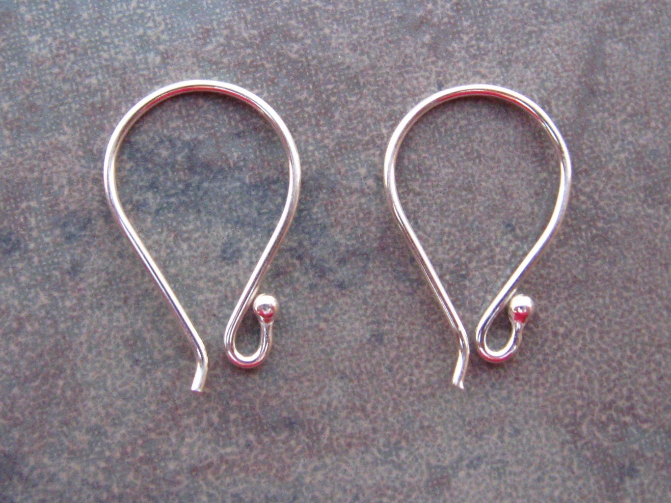 2 Bali Sterling Silver Ball Earwires  17 x 11mm LOW SHIPPING