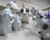 Still Life Photography, Cute Cow Creamers Photograph, Kitchen Photo, Blue, White, Grey, Animals - 8x10 inch Print- And They Sang All Day