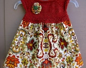Hand knit 6-12 mo Modern Baby Dress or Jumper