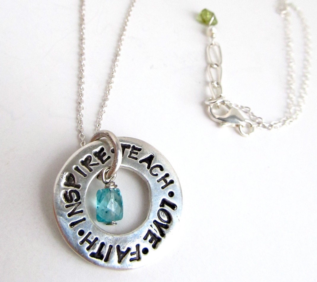 Words to Live By Necklace - Custom - Inspirational Words - Sterling Silver - Affirmation