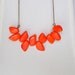 Lava Turquoise Bib Necklace - Genuine Red-Orange Turquoise Statement Necklace In Antiqued Brass