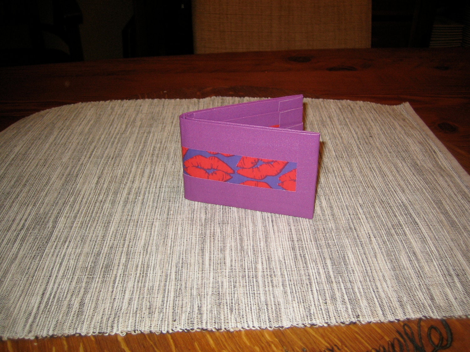 Kiss me duct tape wallet made more luscious with gaffer tape