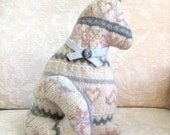 Soft Wool Plush Cat, Upcycled Sweater Wool Animal