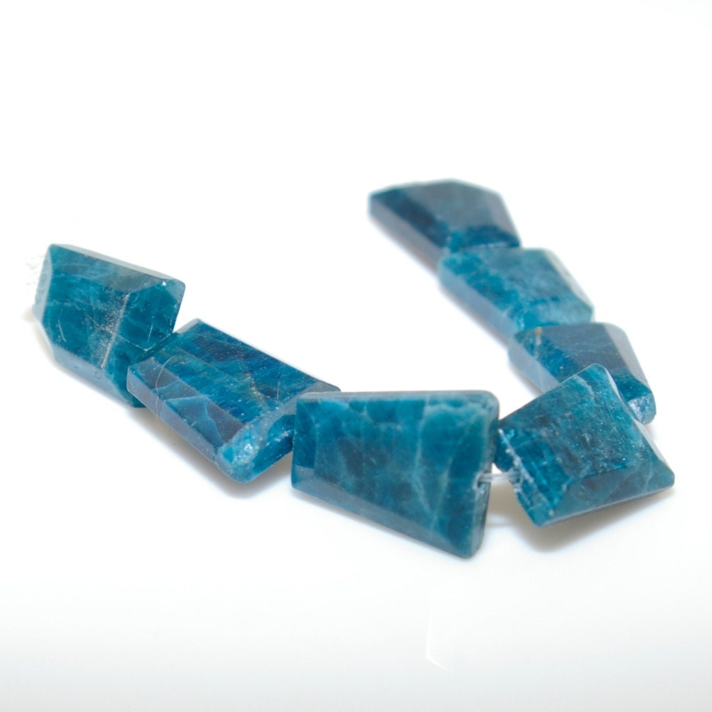 6 Inches Blue Apatite Faceted Nuggets