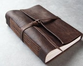 Lined Pages - 6x8 Chocolate Brown Leather Journal or Sketchbook