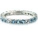 14K Aquamarine Eternity Band Anniversary Band Stackable Ring Custom March Birthstone Ring White Yellow Rose Gold