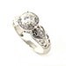 14K Vintage Moissanite Engagement Ring Diamond Halo Art Nouveau Moissanite Ring Custom Bridal Jewelry