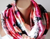 SALE - Flower Scarf - Flower dancing chunky design cowl