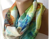 SALE - Infinity Scarf. Loop Scarf. Circle Scarf. Cowl Scarf  handmade from cotton linen