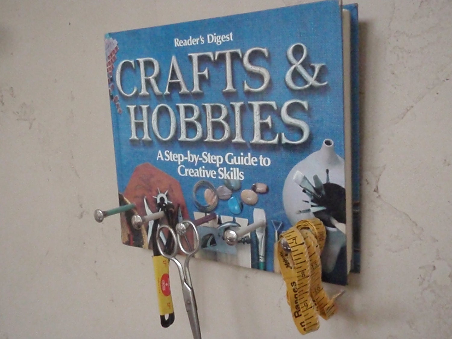 Craft Wall Organizer - Repurposed and Upcycled  Home Decor - Keyholder