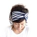 Turban Headband Navy White Stripe