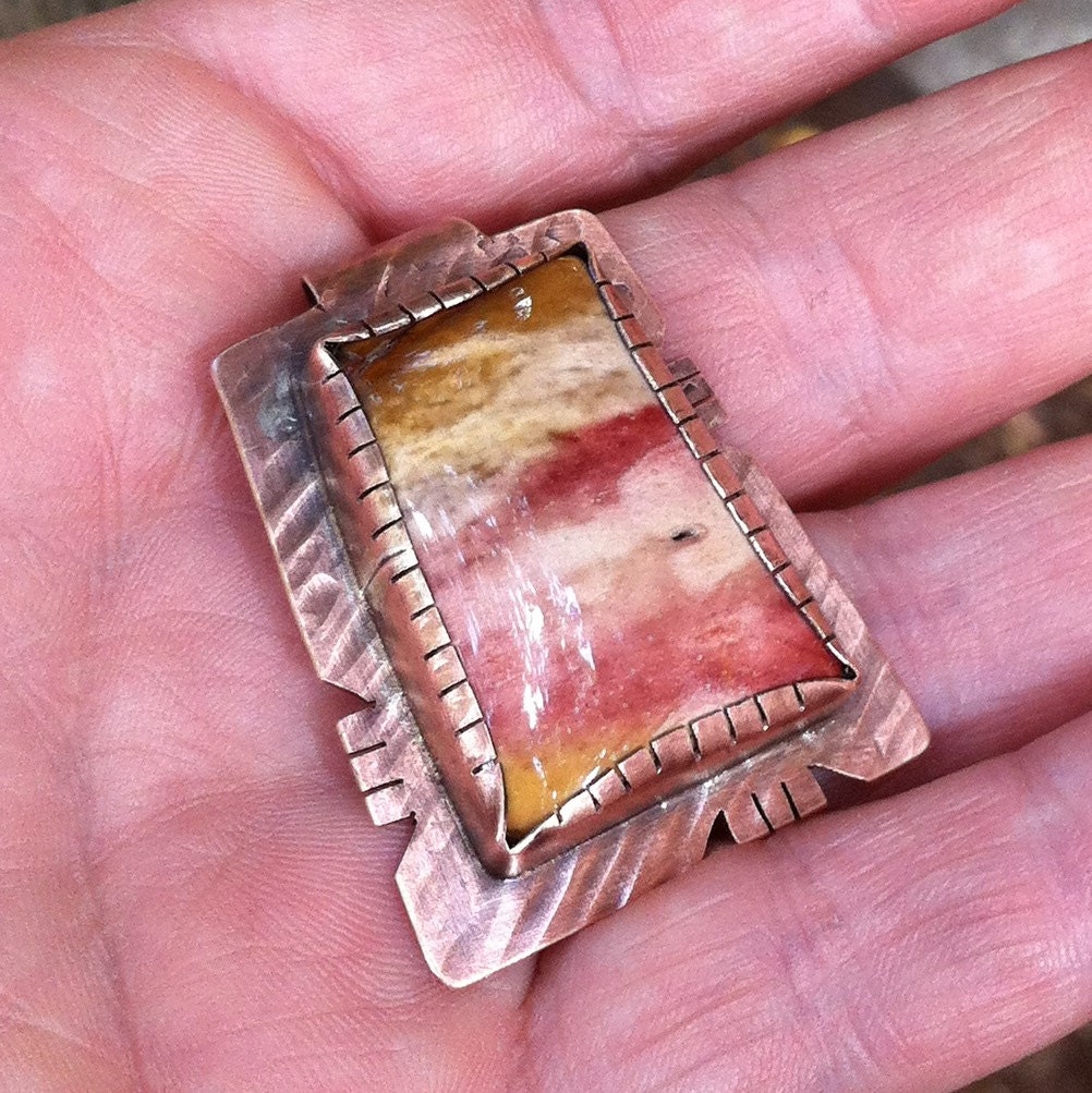 Copper and Mookaite pendant