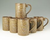 Enchanting Wedding Mug Pair with Custom Monogram Handcarved in the Heart of The Old Oak Tree, 16 Ounce, Made to Order